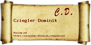 Cziegler Dominik névjegykártya